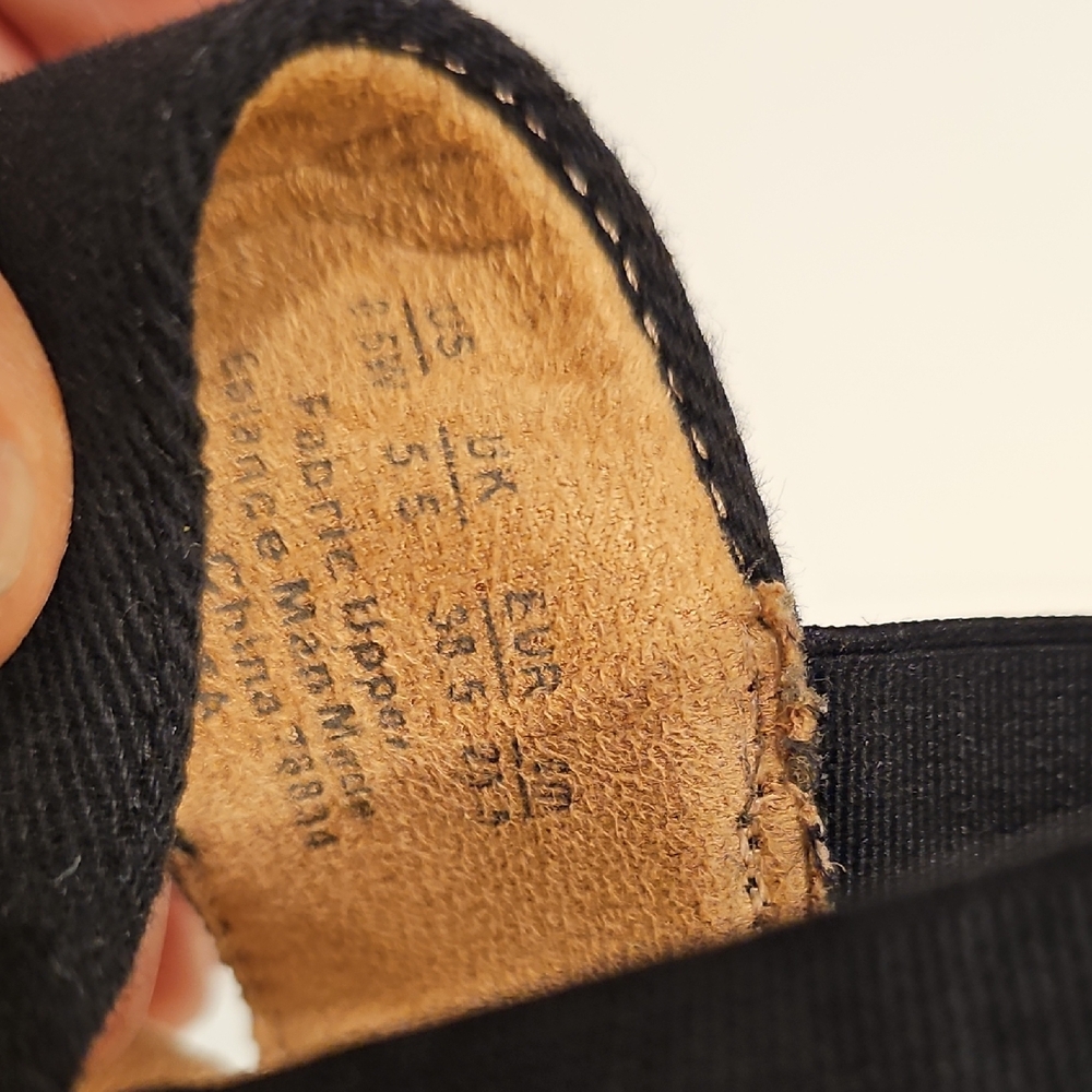Life Stride Delra Black Elastic Strap Wedge Sandals with Tan Footbed Size 8.5 - Picture 12 of 14